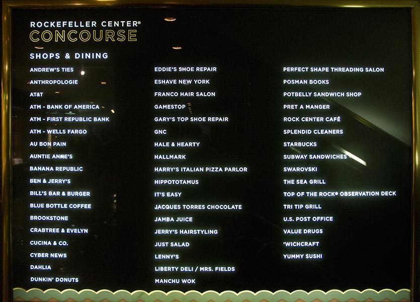 rockefeller center name list