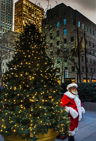 Santa and tree